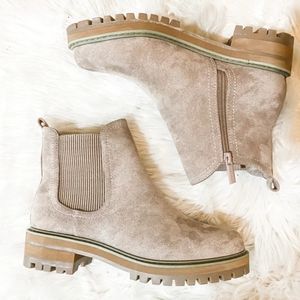 Unilady Grey/Tan suede Ankle Bootie Boots sz 8